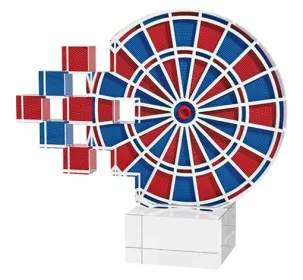 Akrylátová trofej ACUB001M4 | Šipky Výška cm: 14.5, Šířka cm: 15.5