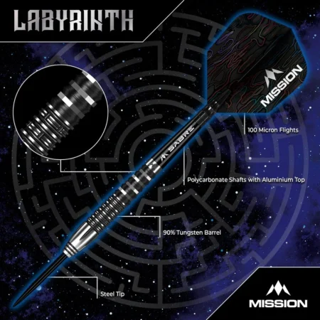 Mission Šipky Steel Labyrinth - 22g