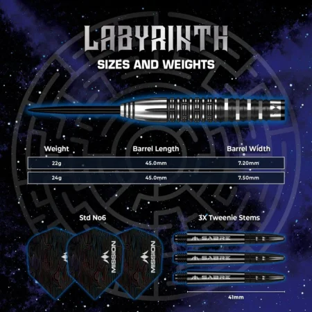 Mission Šipky Steel Labyrinth - 22g