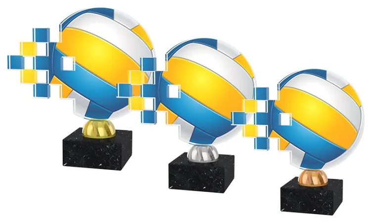 Akrylátová trofej ACUB002M6 | Volejbal Barva: bronz, Výška cm: 15.5, Šířka cm: 15.5