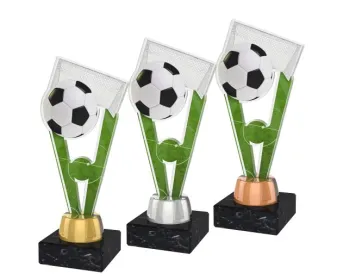 Akrylátová trofej ACUTMINIM01 | Fotbal Výška cm: 17, Barva: stříbro, Podstavec: bílý