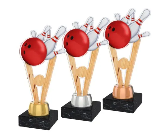 Akrylátová trofej ACUTMINIM06 | Bowling Výška cm: 16, Barva: stříbro, Podstavec: černý