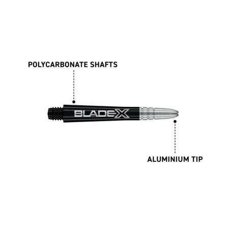 Winmau Násadky Vecta Blade X - medium - black & silver