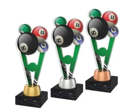 Akrylátová trofej ACUTMINIM09 | Billiard Výška cm: 15, Barva: bronz, Podstavec: černý