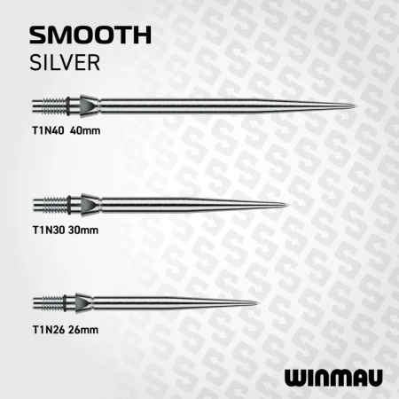 Winmau Kovové hroty - Switch Points - Smooth - Silver - 26 mm