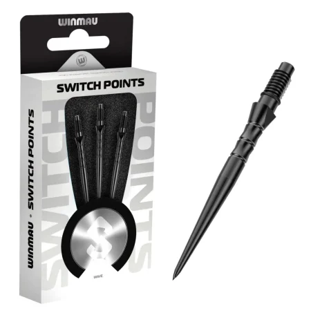 Winmau Kovové hroty - Switch Points - Wave - Black - 26 mm