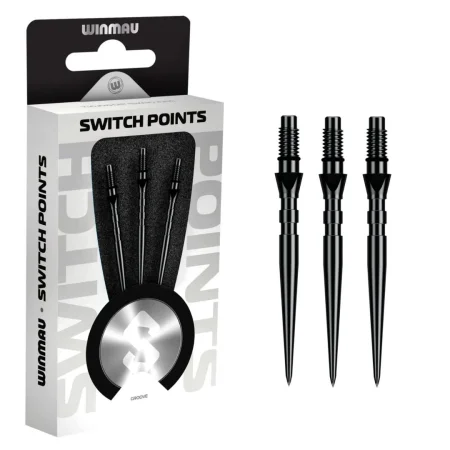 Winmau Kovové hroty - Switch Points - Groove - Black - 26 mm