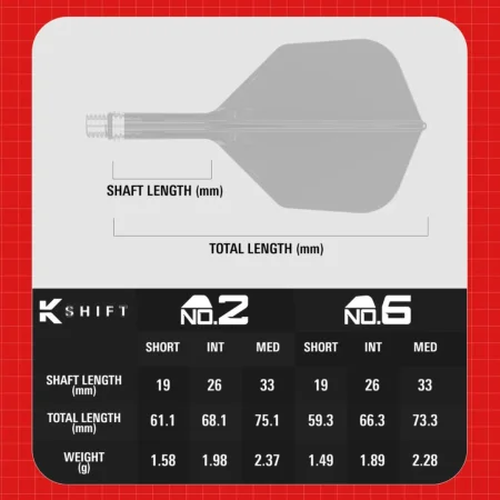 Target - darts Letky K-Shift - No6 - Short - Clear TRG410555