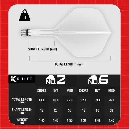 Target - darts Letky K-Shift - No2 - Midi - White TRG410544