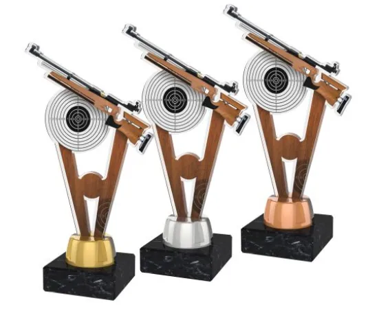 Akrylátová trofej ACUTMINIM14 | Střelba Výška cm: 17, Barva: bronz, Podstavec: černý