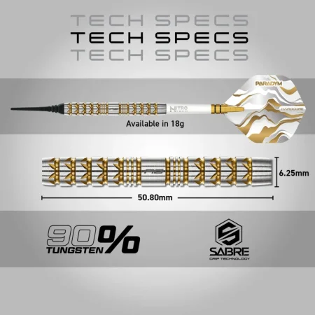 Red Dragon Šipky Paradym Gold - Parallel - 20g