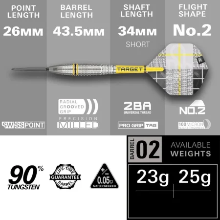 Target - darts Šipky Steel Scott Williams - G2 - Swiss Point - 23g