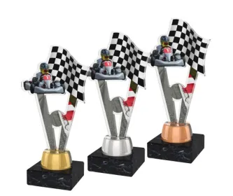 Akrylátová trofej ACUTMINIM17 | Motorsport Výška cm: 16, Barva: stříbro, Podstavec: bílý