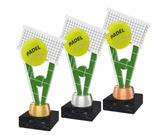 Akrylátová trofej ACUTMINIM20 | Padel Výška cm: 15, Barva: bronz, Podstavec: bílý