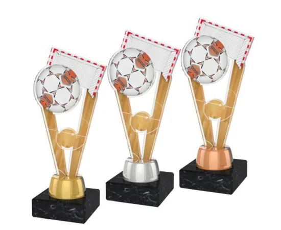 Akrylátová trofej ACUTMINIM22 | Futsal Výška cm: 15, Barva: stříbro, Podstavec: bílý