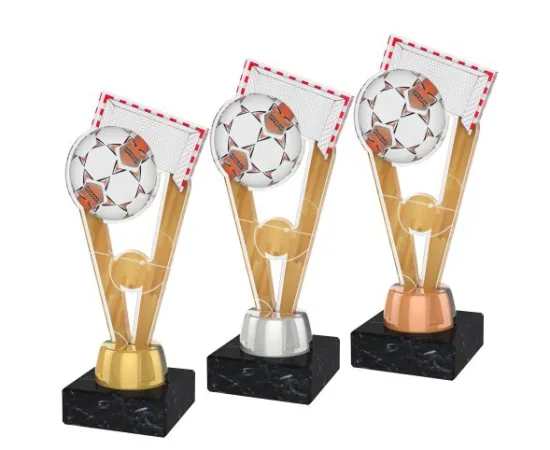 Akrylátová trofej ACUTMINIM22 | Futsal Výška cm: 15, Barva: stříbro, Podstavec: bílý