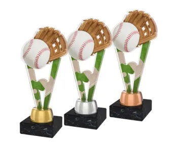 Akrylátová trofej ACUTMINIM31 | Baseball Výška cm: 16, Barva: zlato, Podstavec: černý