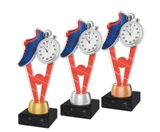 Akrylátová trofej ACUTMINIM33 | Atletika Výška cm: 15, Barva: stříbro, Podstavec: bílý