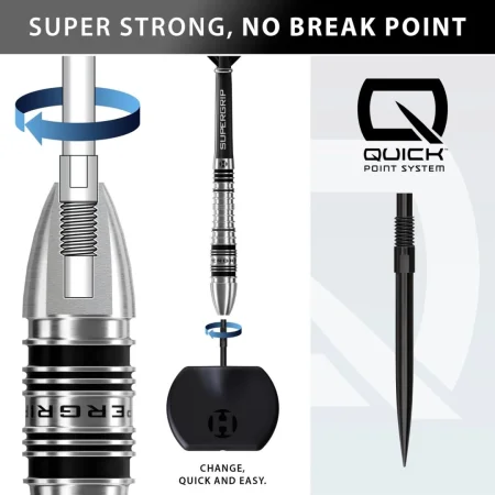 Harrows Šipky Steel Supergrip - Bomb - Quick Point - 23g