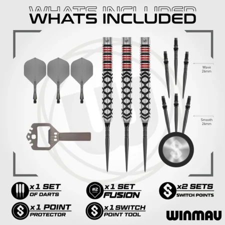 Winmau Šipky Steel Fornax - Parallel - Switch Point - 22g