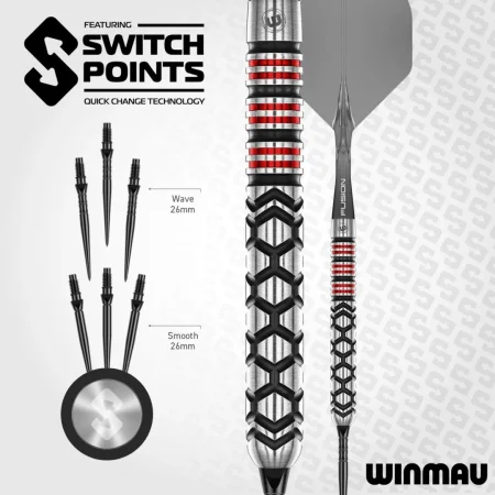 Winmau Šipky Steel Fornax - Parallel - Switch Point - 22g