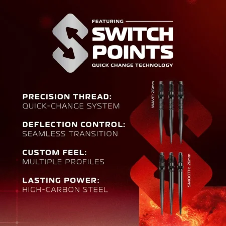 Winmau Šipky Steel Fornax - Tapered - Switch Point - 21g