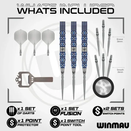 Winmau Šipky Steel Lunaris - Tapered - Switch Point - 22g