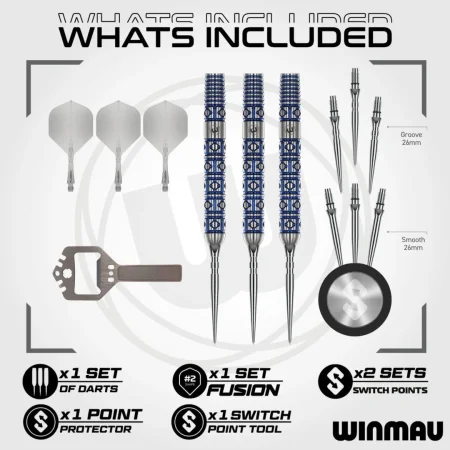 Winmau Šipky Steel Lunaris - Parallel - Switch Point - 23g