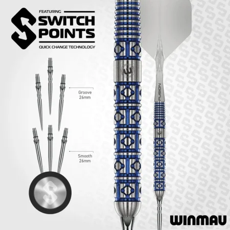 Winmau Šipky Steel Lunaris - Parallel - Switch Point - 23g