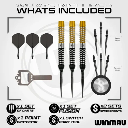 Winmau Šipky Steel Exion - Parallel - Switch Point - 22g