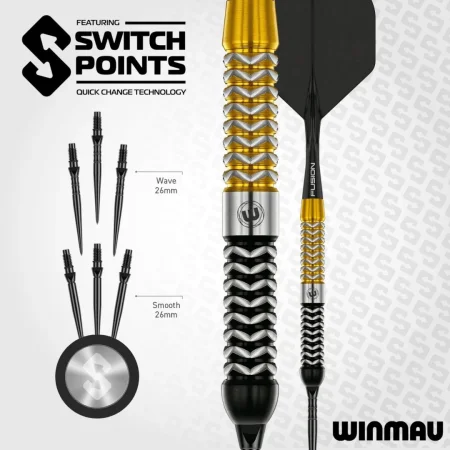 Winmau Šipky Steel Exion - Parallel - Switch Point - 22g
