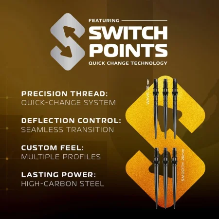 Winmau Šipky Steel Exion - Parallel - Switch Point - 22g