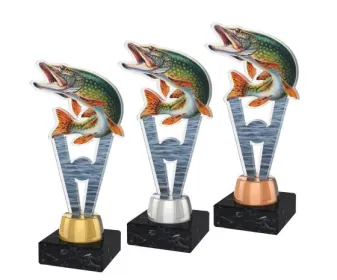 Akrylátová trofej ACUTMINIM39 | Rybaření Výška cm: 16, Barva: bronz, Podstavec: bílý
