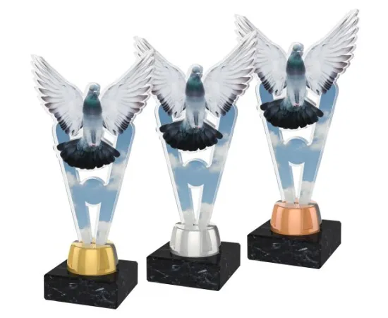 Akrylátová trofej ACUTMINIM41 | Chovatelství Výška cm: 15, Barva: stříbro, Podstavec: bílý