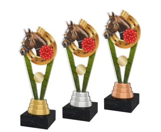 Akrylátová trofej ACUTM12 | Jezdectví Výška cm: 24, Barva: bronz, Podstavec: černý