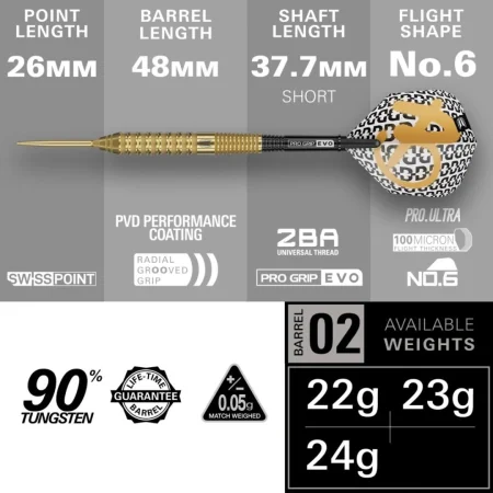 Target - darts Šipky Steel Bolide Envy 02 - Swiss Point - 22g