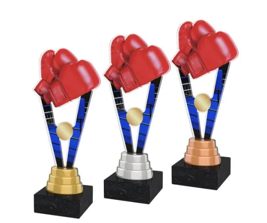 Akrylátová trofej ACUTM16 | Bojová umění Výška cm: 25, Barva: stříbro, Podstavec: černý