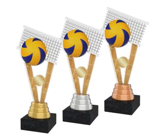 Akrylátová trofej ACUTM19 | Volejbal Výška cm: 25, Barva: bronz, Podstavec: černý