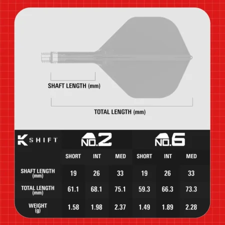 Target - darts Letky K-Shift - No2 - Midi - Clear TRG410553