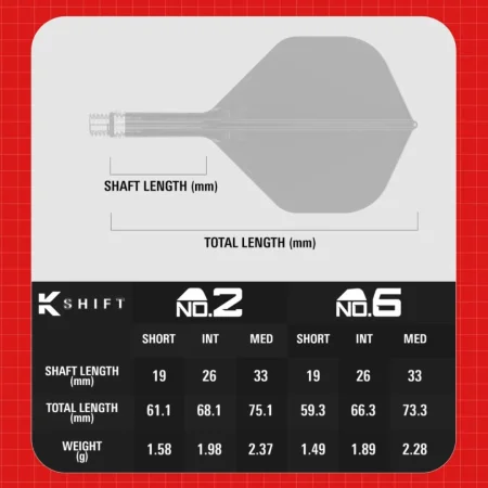 Target - darts Letky K-Shift - No2 - Medium - Black TRG410548