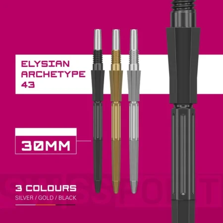 Target - darts Kovové hroty - Swiss Points - Elysian Archetype 43 - Black - 30 mm