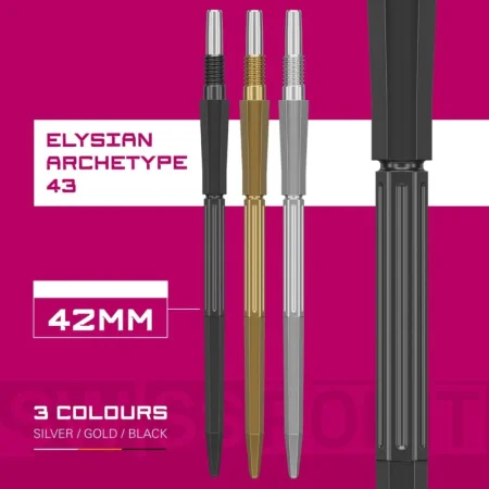 Target - darts Kovové hroty - Swiss Points - Elysian Archetype 43 - Black - 30 mm