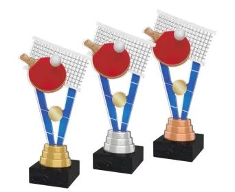 Akrylátová trofej ACUTM25 | Stolní tenis Výška cm: 25, Barva: stříbro, Podstavec: bílý