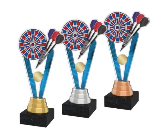 Akrylátová trofej ACUTM28 | Šipky Výška cm: 24, Barva: bronz, Podstavec: černý