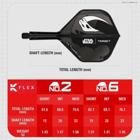 Target - darts Letky K-Flex - Star Wars - Mandalorian - No2 - Medium - TRG410622 - Gift Set