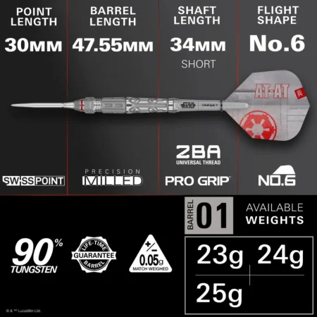 Target - darts Šipky Steel Star Wars - AT-AT - Swiss Point - 23g