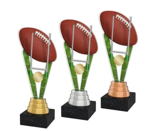Akrylátová trofej ACUTM30 | Americký fotbal Výška cm: 26, Barva: bronz, Podstavec: bílý