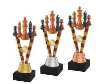 Akrylátová trofej ACUTM32 | Šachy Výška cm: 25, Barva: bronz, Podstavec: černý