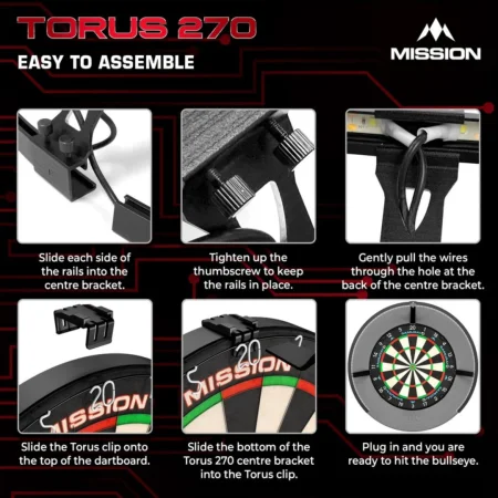 Mission Torus 270 Light - osvětlení sisalového terče - USB-C - Black