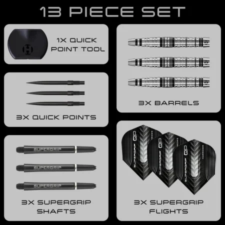 Harrows Šipky Steel Supergrip - Torpedo - Quick Point - 22g